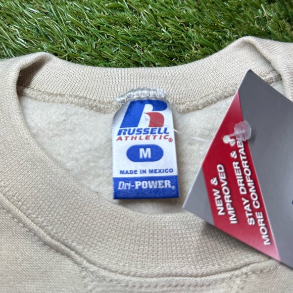 Vintage NWT Russell Athletic Pullover Crewneck Sweatshirt Men’s Size Medium Tan - Picture 3 of 5